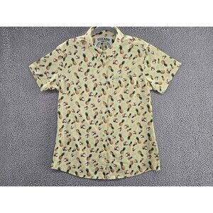 Dixxon Fist Shirt Mens Large Pina Colada Yellow Short Sleeve Hawaiian Pineapple